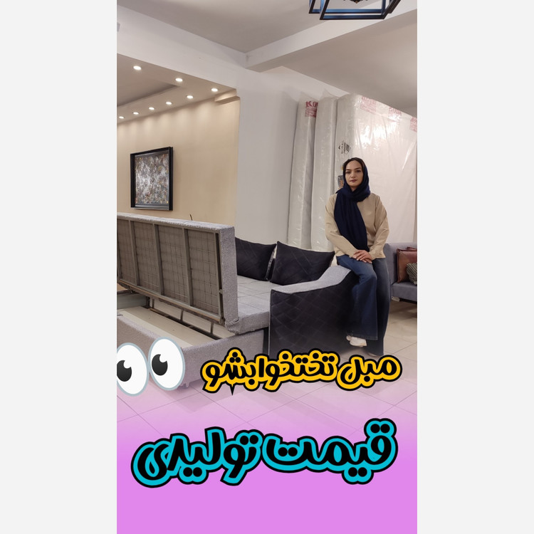 مبل تختخوابشو دونفره باکسدار مدل اکسان ارسال به سراسر ایران