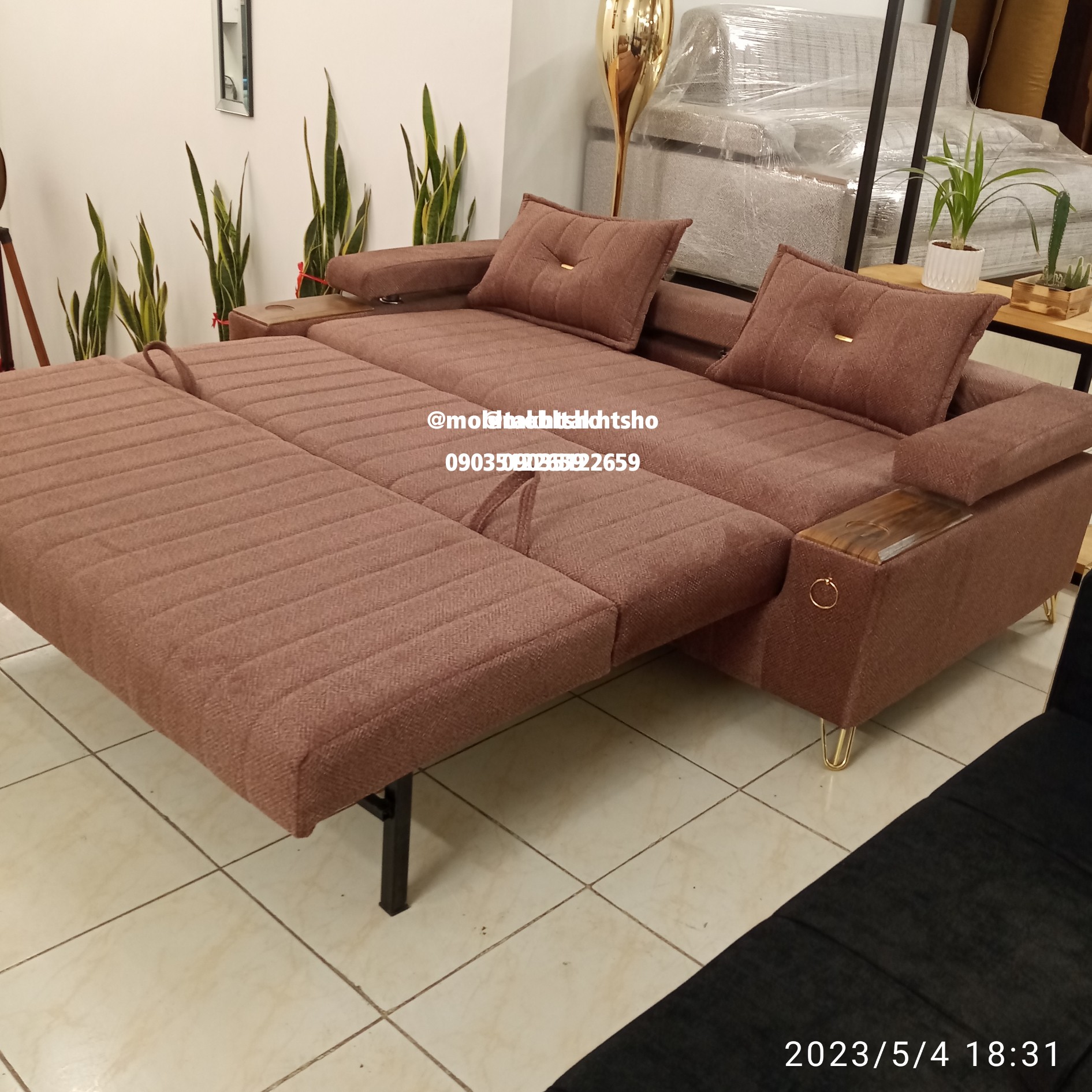 مبل تخت خوابشو دو نفره با پارچه درجه یک (پس کرایه)
