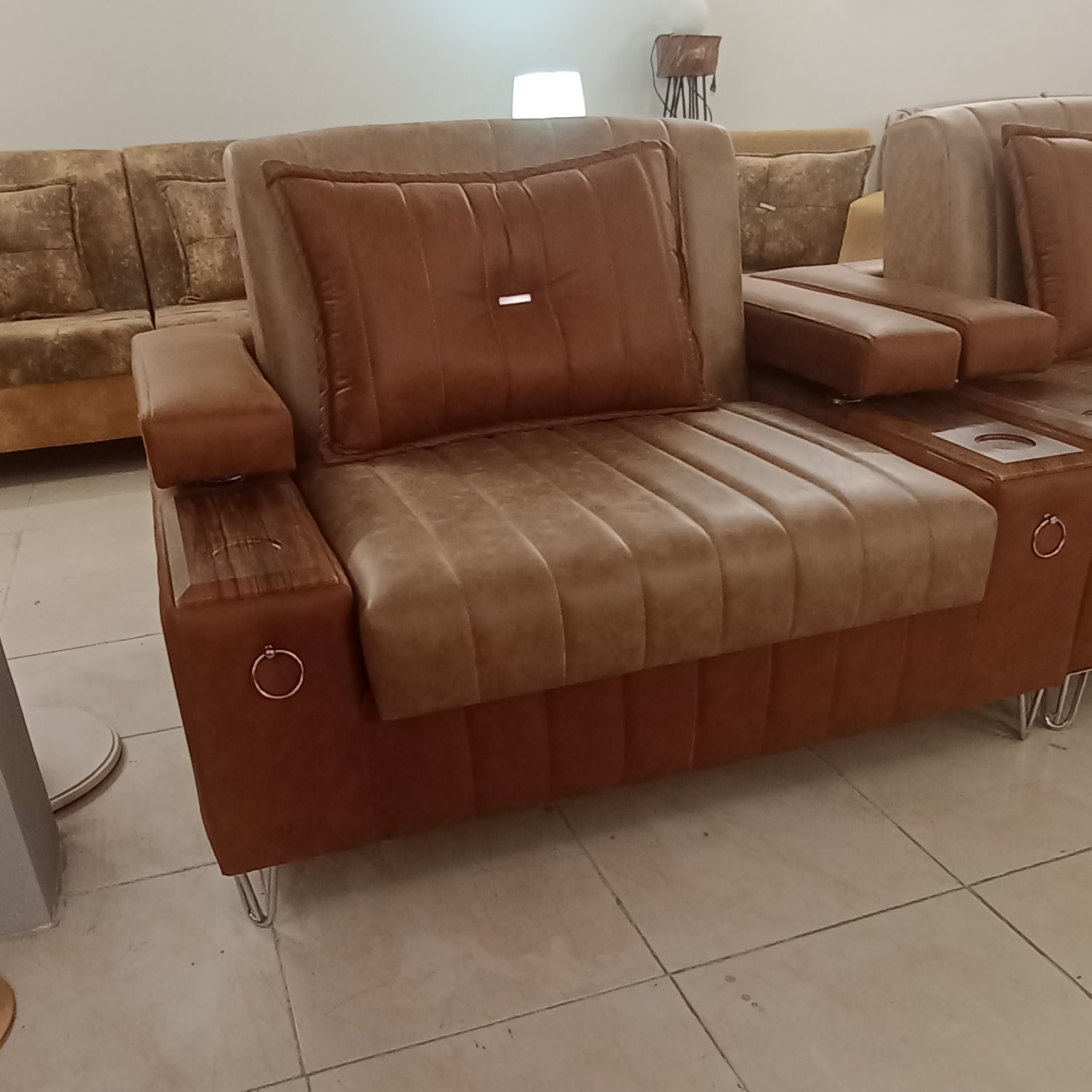 کاناپه تک نفره تختشو مبل تختخوابشو تختخواب شو جدید رنگ قهوه ای